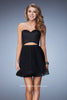 Picture of: Short Homecoming Dress with Cut Outs and Stones in Black, Style: 23402, Main Picture