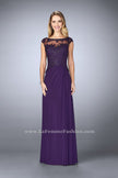 Picture of: Net evening Gown with Sheer Neckline in Purple, Style: 23456, Main Picture