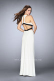 Picture of: Fitted Black and White Homecoming Dress with Cut Outs in White, Style: 23468, Back Picture