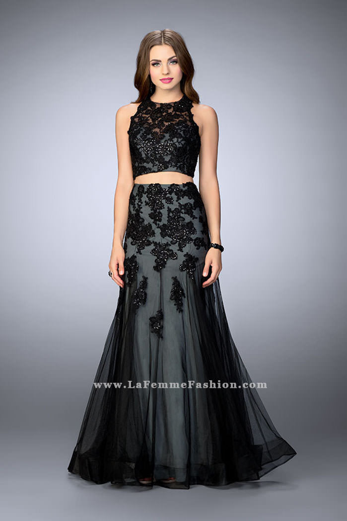 Picture of: Two Piece Dress with a Racer Back and Mermaid Skirt in Black, Style: 23543, Main Picture