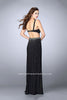 Picture of: Fitted Prom Dress with Rhinestone and Deep V Neckline in Black, Style: 23586, Back Picture