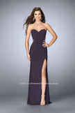 Picture of: Strapless Dress with Corset Piping and Strappy Back in Silver, Style: 23592, Detail Picture 2
