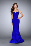 Picture of: Fitted Jersey Dress with Sweetheart Neckline and Beading in Blue, Style: 23625, Detail Picture 1