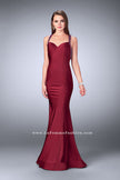 Picture of: Fitted Jersey Dress with Sweetheart Neckline and Beading in Red, Style: 23625, Detail Picture 3