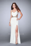 Picture of: Fitted Prom Dress with Beaded Straps and Open Back in White, Style: 23683, Main Picture