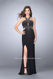 Picture of: Prom Dress with Rhinestones and Racer Back in Black, Style: 23706, Main Picture