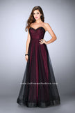 Picture of: Strapless Dress with Rhinestones and a Tulle Overlay in Red, Style: 23723, Detail Picture 1