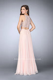 Picture of: Two Piece Prom Dress with A-line Skirt and Lace in Pink, Style: 23775, Back Picture