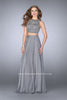 Picture of: High Neck Two Piece Dress With a Beaded Top in Silver, Style: 23860, Main Picture