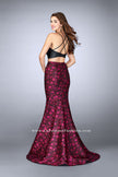 Picture of: Rose Print Two Piece Dress with Vegan Leather Top in Print, Style: 23864, Back Picture