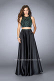 Picture of: Beaded Two Piece Dress with Full Satin Skirt in Black., Style: 23883, Main Picture