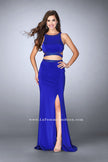 Picture of: Long Two Piece dress with Beading and Side Slit in Blue, Style: 23905, Main Picture