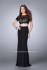 Picture of: Two Piece Beaded Lace Prom Gown with Cap Sleeves in Black, Style: 23912, Detail Picture 3