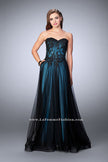 Picture of: Tulle A-line Dress with Beaded Lace Bodice in Blue, Style: 23920, Detail Picture 1