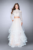 Picture of: Long Sleeve Two Piece Prom Dress with Pockets in White, Style: 23924, Main Picture