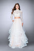 Picture of: Long Sleeve Two Piece Prom Dress with Pockets in White, Style: 23924, Main Picture