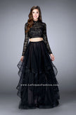 Picture of: Long Sleeve Two Piece Prom Dress with Pockets in Black, Style: 23924, Detail Picture 1