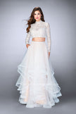 Picture of: Long Sleeve Two Piece Prom Dress with Pockets in White, Style: 23924, Detail Picture 3