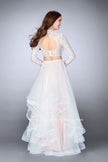 Picture of: Long Sleeve Two Piece Prom Dress with Pockets in White, Style: 23924, Detail Picture 5