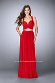 Picture of: Two Piece Prom Dress with Pockets and Strappy Back in Red, Style: 23940, Detail Picture 1