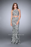 Picture of: Two Piece Multi-Colored Lace Dress with Racer Back in Black, Style: 23976, Main Picture