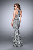 Picture of: Two Piece Multi-Colored Lace Dress with Racer Back in Black, Style: 23976, Back Picture
