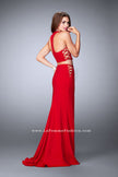 Picture of: Two Piece Dress with Lace Up Sides and Racer Back in Red, Style: 23984, Back Picture