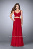 Picture of: Two Piece Jersey Dress with Cut Outs and Open Back in Red, Style: 23986, Detail Picture 1