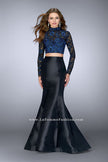 Picture of: Two Piece Mermaid Dress with Long Sleeve Lace Top in Black, Style: 23995, Main Picture