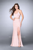 Picture of: Two Piece Jersey Dress with Unique Strappy Back in Pink, Style: 24030, Back Picture