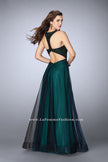 Picture of: A-line Tulle Dress with Lace Top and Deep V Neckline in Green Style: 24034, Back Picture