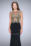 Picture of: High Neck Lace Dress with Sheer Illusion Neckline in Black, Style: 24054, Main Picture