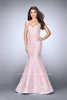 Picture of: Rose Printed Prom Dress with Mermaid Skirt and Bow in Pink, Style: 24063, Main Picture