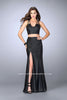 Picture of: Long Vegan Leather Two Piece Connecting Prom Dress in Black, Style: 24080, Main Picture