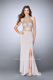 Picture of: Long Beaded Two Piece Prom Dress with Side Slit in Silver, Style: 24126, Main Picture