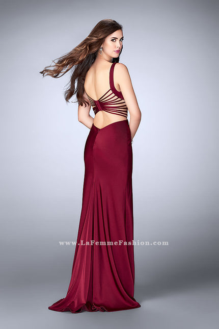 Picture of: Long Prom Gown with Strappy Side Cut Outs in Red, Style: 24155, Main Picture