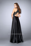 Picture of: High Neck A-line Prom Dress with Full Satin Skirt in Black, Style: 24169, Back Picture