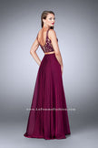 Picture of: Two Piece A-line Dress with Sheer Lace Bustier Top in Pink, Style: 24237, Back Picture
