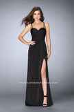 Picture of: Gathered Jersey Prom Dress with Sweetheart Neckline in Black, Style: 24263, Detail Picture 1