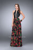 Picture of: Floral A-line Dress with Vegan Leather Top and Pockets in Print, Style: 24273, Main Picture
