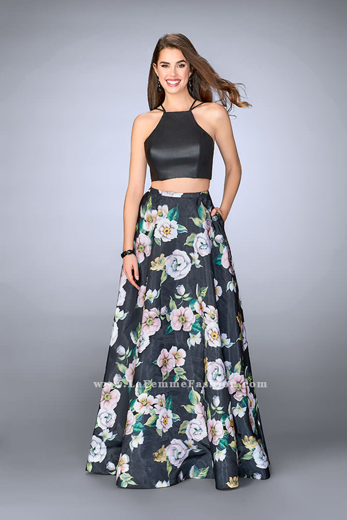 Picture of: Floral Two Piece Dress with Strappy Back and Pockets in Print, Style: 24280, Detail Picture 1