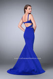 Picture of: Faux Two Piece Neoprene Dress with Mermaid Skirt in Blue, Style: 24288, Back Picture