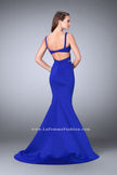 Picture of: Faux Two Piece Neoprene Dress with Mermaid Skirt in Blue, Style: 24288, Detail Picture 1