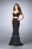 Picture of: Faux Two Piece Neoprene Dress with Mermaid Skirt in Black, Style: 24288, Detail Picture 2
