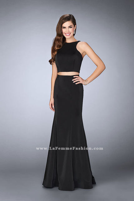 Picture of: Two Piece Prom Dress with Lace Up Back in Black, Style: 24310, Detail Picture 1