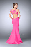 Picture of: Neoprene Mermaid Prom Dress with Cut Out Back in Pink, Style: 24360, Back Picture