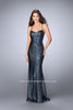 Picture of: Fitted Sequin Prom Dress with an Open Strappy Back in Blue, Style: 24378, Main Picture