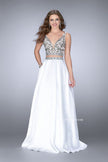 Picture of: A-line Two Piece Dress with Beaded Top and Pockets in White, Style: 24397, Main Picture