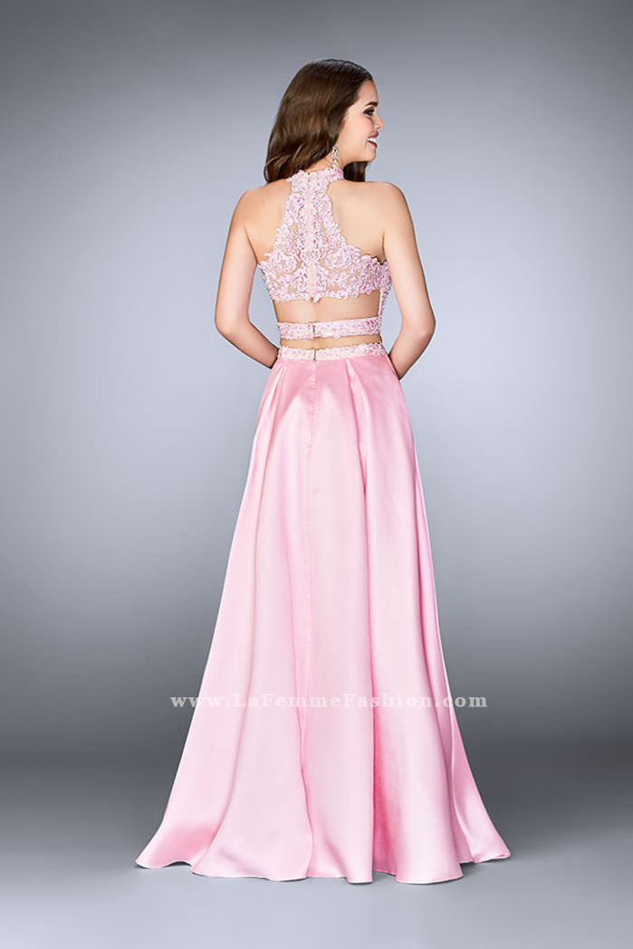 Picture of: A-line Lace Two Piece Dress with Floral Embroidery in Pink, Style: 24407, Back Picture