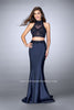 Picture of: Two Piece Mermaid Dress with Sheer Lace Top and Belt in Blue, Style: 24408, Main Picture